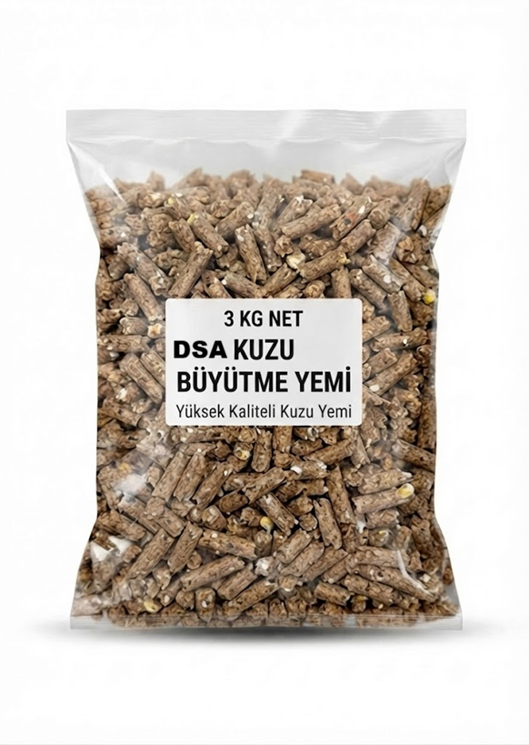 DSA Kuzu Büyütme Yemi 3 KG - Kaliteli Pelet Yem ve Besin Takviyesi(Tavşan ve Kemirgen Yemi )